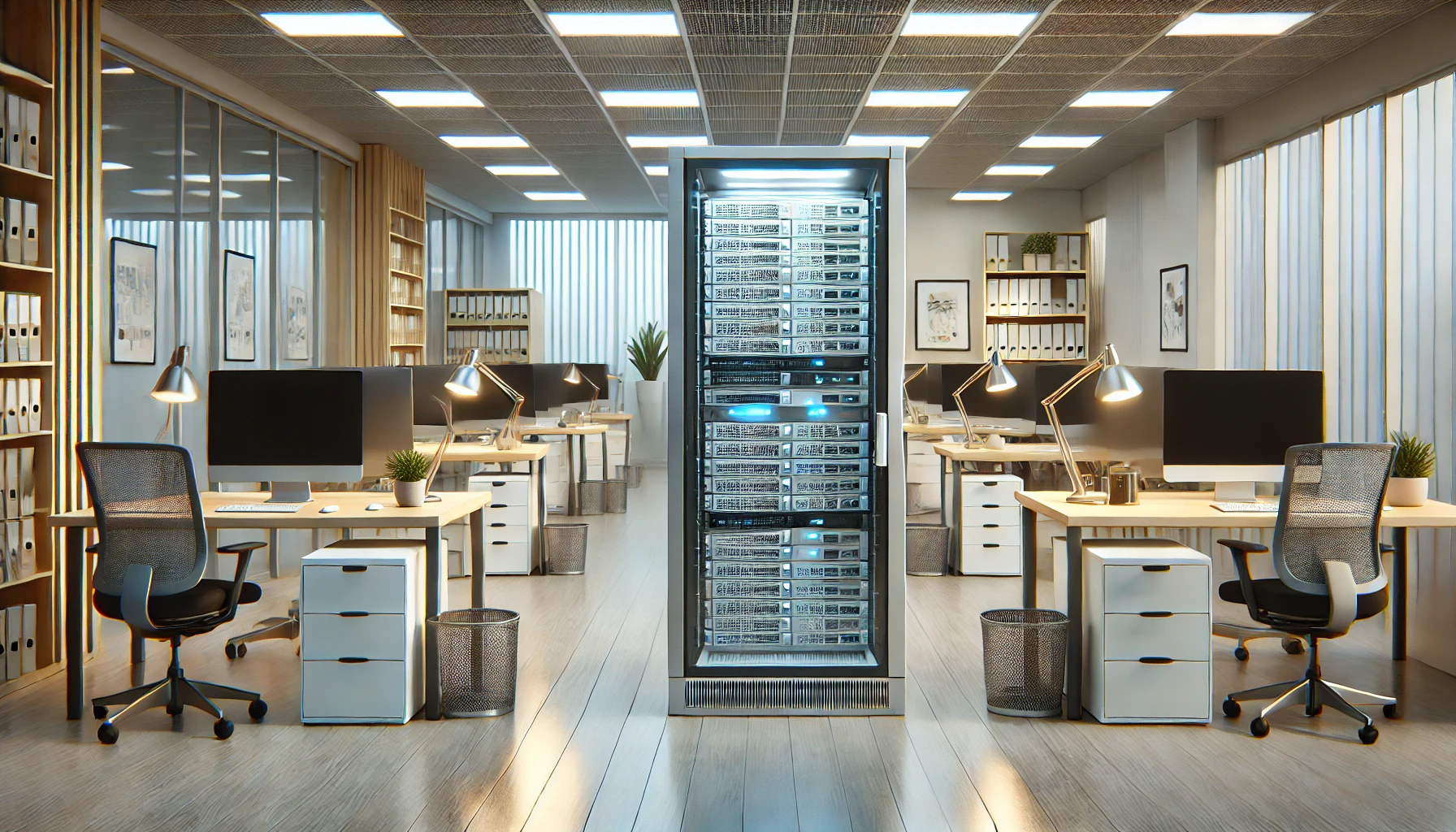Server infrastructure in a modern office environment